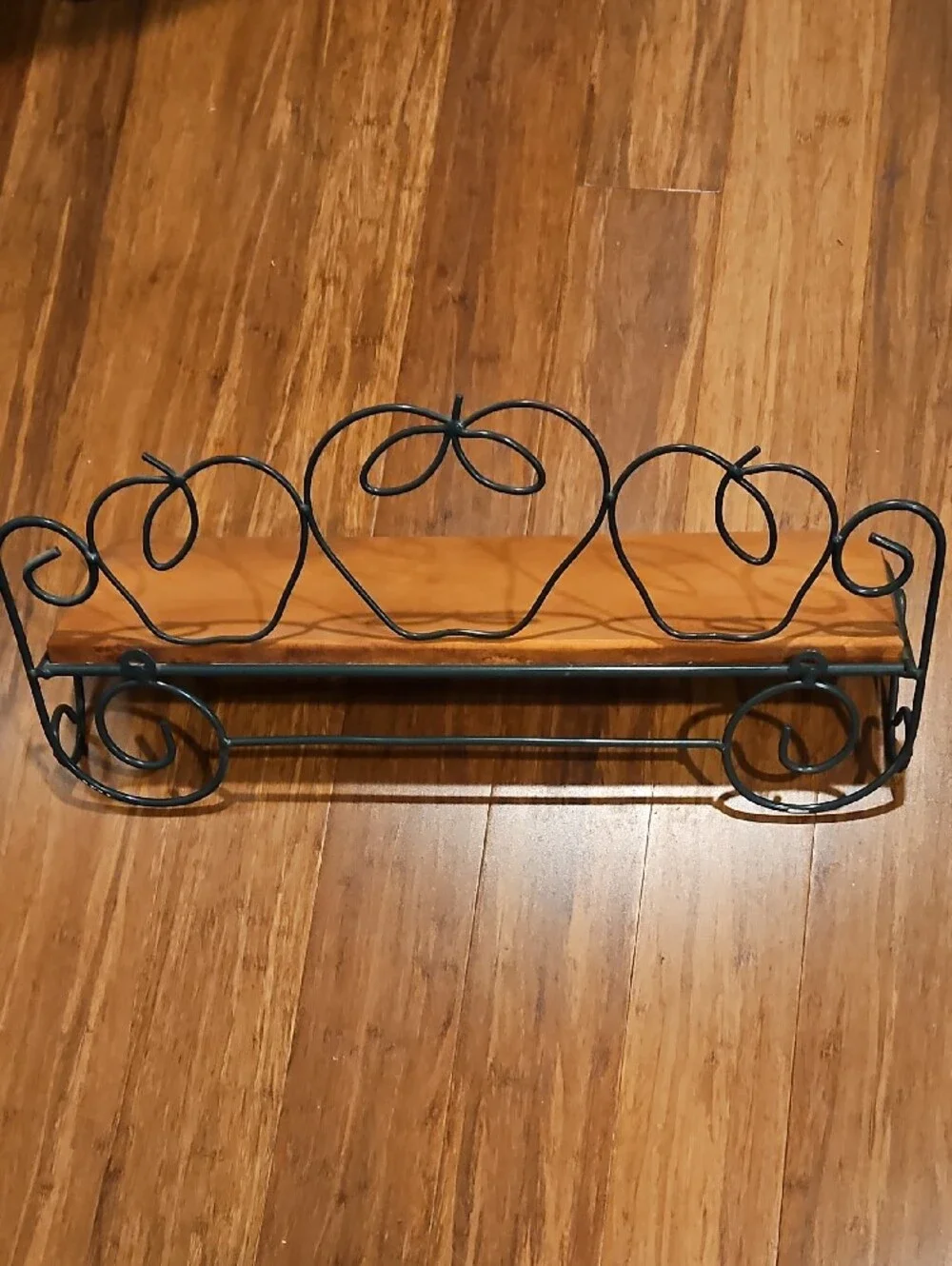 Decorative Wall Shelf with Scroll Apple Design